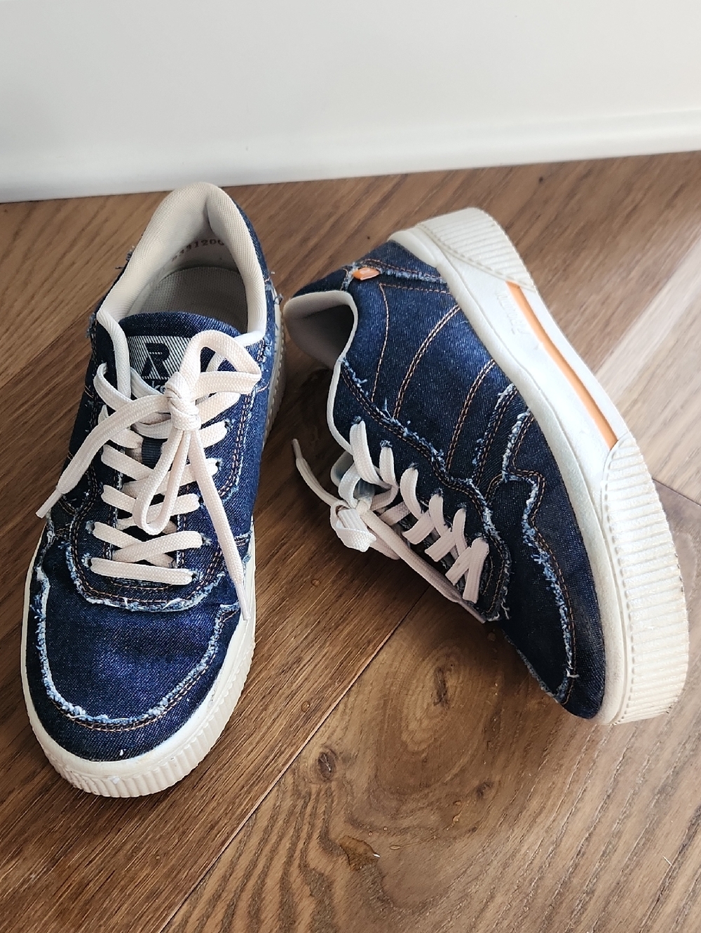 Rieker Blue Denim  Sneakers with White Trim
